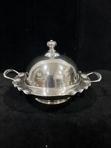 Vintage  Silver Plate Silver Covered Butter Dish
