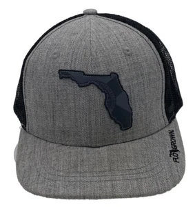 Gorra gorra FloGrown gris negra parche camionero snapback para hombre 100610 talla S/M - Imagen 1 de 7