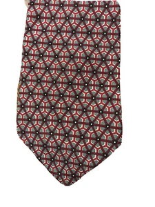 Neck Tie PRINCIPE Red Gray 100% Silk from Italy Made In USA 57”x4” EUC - Picture 1 of 6
