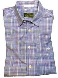 Camisa de vestir Orvis Signature Collection India Madras a cuadros multicolor lavanda M - Imagen 1 de 4