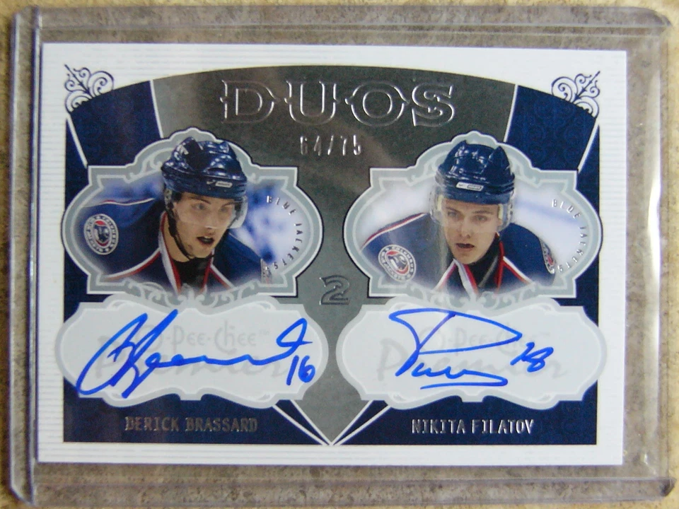 08-09 OPC Premier O-PEE-CHEE Duos Auto BRASSARD / FILATOV /75 - Image 1 of 1