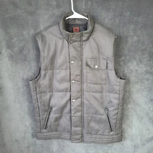 Tony Hawk Vest Men L Gray Puffer Quilted Zip Snap Front Sleeveless Casual - Picture 1 of 9