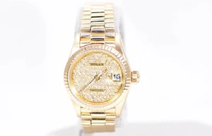 Rolex Ladies DateJust 69178 26mm 18k Yellow Gold Prezident Custom Diamond Face - Picture 1 of 13