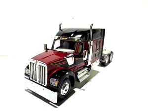 DCP, FIRST GEAR 1/64 SCALE W-990 KENWORTH, MID ROOF, MAROON & BLACK - Picture 1 of 6