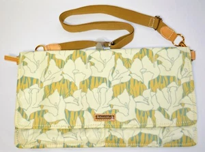 STORKSAK Slim Flap Nylon Shoulder Bag -Multicolor Bloom Print in Sand - Picture 1 of 12