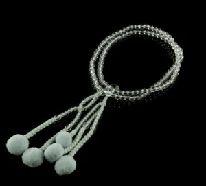 SGI Soka Gakkai Juzu  Buddhist  Plastic beads【S】size Clear & Blue Bunch Color  - Picture 1 of 4