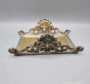 Vintage Ornate Silver Napkin Holder & Vanity Tissue Tray Baroque Rococo Decor - Picture 1 of 9