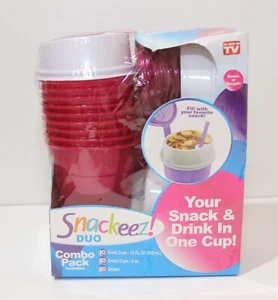 SNACKEEZ! Duo 2 In 1 Snacking Solution 30 Piece Kit Pink - New Sealed - Picture 1 of 8