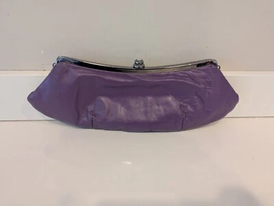 De Colección Años 90-Y2k Cuero Púrpura Joya Cierre Asa Bolso sin asas Cartera Cachicho Foto 1 de 4