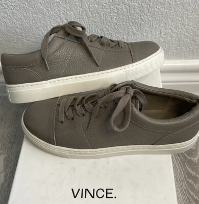 NUEVAS Zapatillas Deportivas Vince Afton Gris Maeve Cuero Con Cordones 5 $269 Foto 1 de 4