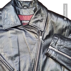 Vintage Wilsons Leather Jacket XS Women's Thinsulate Black Moto Trench Coat READ - Picture 1 of 8