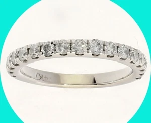 Anello Fede Nuziale Anniversario Diamante .77CT 14K WG 2,4MM Misura 6,25 - Foto 1 di 8