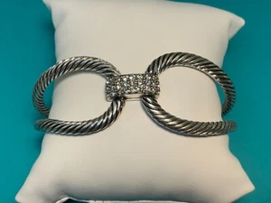 🌸 Ladies Silver Tone Crystal Toggle Link Bracelet(B4) 🌸 - Picture 1 of 8