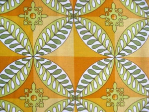 ORANGE TILED GARDEN PAULA PRASS COTTON SEW QUILT CRAFT MICHAEL MILLER FABRIC - Picture 1 of 5
