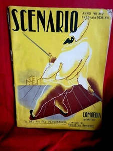 1938 Cinema Theatre Magazine Cover PRAMPOLINI Futurism Pulcinella - Picture 1 of 2
