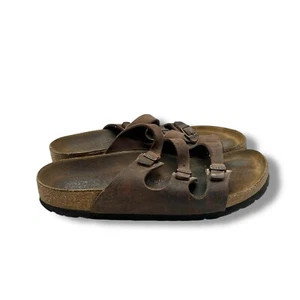 Birkenstock Florida Women’s Size 9 Men Size 7 US Brown Leather Adjustable Sandal - Picture 1 of 10