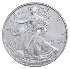 Better Date 1997 American Silver Eagle 1 Troy Oz .999 Fine Silver BU Unc