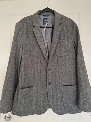 Gap Blazer Jacket XLarge Men Gray Wool Single Vent 2 Buttons NEW - Image 1 of 4