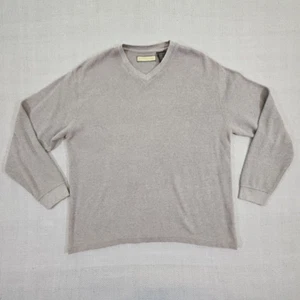 Naturalife maglione casual scollo a V uomo XL grigio e marrone manica lunga Old Money Y2K - Foto 1 di 15