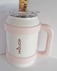 Taza de viaje con aislamiento al vacío Reducir vaso - mango y tapa 32 OZ crema y rosa - Imagen 1 de 4