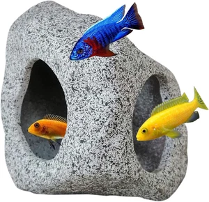 Aquarium Hideaway Rock Cave for Aquatic Pets to Breed, Play and Rest, Safe and N - Picture 1 of 12