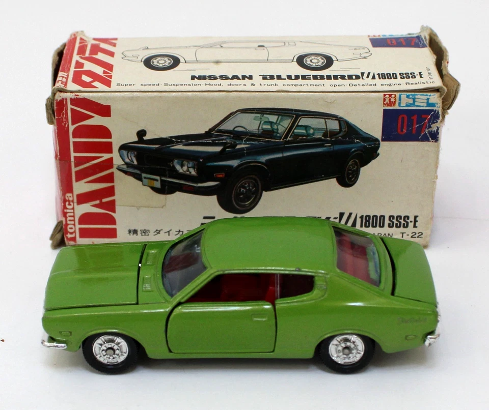 Vintage Tomica Dandy 017 Nissan Bluebird 1800 SSS-E 1:46 Japan 70s Green - Image 1 of 4