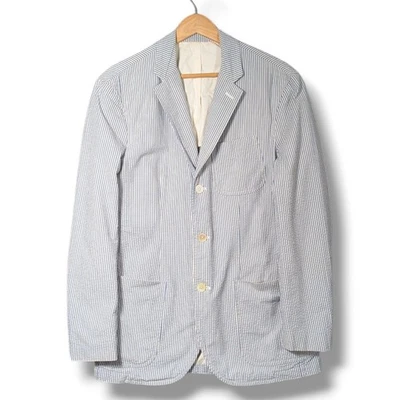 Chaqueta Polo Ralph Lauren Seersucker Para Hombre Talla 40R Azul Blanco Rayas Blazer Foto 1 de 4