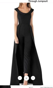 Mono Kay Unger Negro Sin Mangas Cuello Redondo con Caminar NUEVO TALLA 10 Alto - Imagen 1 de 10