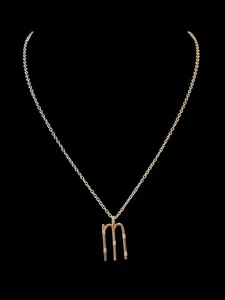 "Cadena y colgante de oro amarillo de 14k con circonita cúbica de 16""" - Imagen 1 de 12