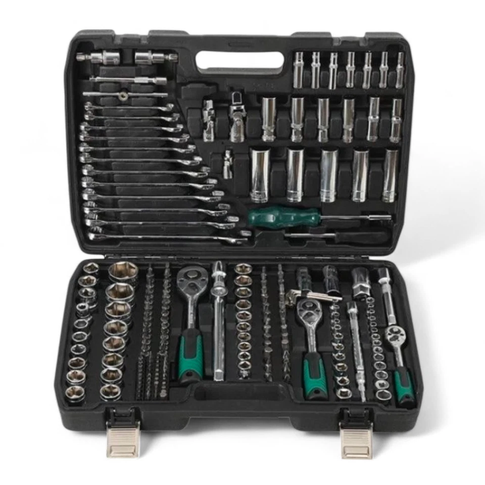 216PCS Socket & Ratchet Wrench Set CR-V Steel 1/4" 3/8" 1/2" Drive Tool Kit - Image 1 of 4