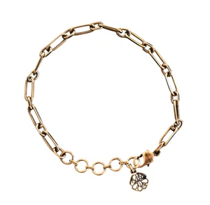 New Alexander McQueen Antique Gold-Tone Brass Oval Link Chain Bracelet - Picture 1 of 8