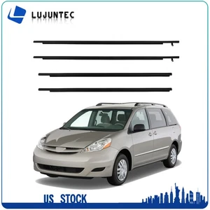 4 Fits 2003-2010 Toyota Sienna Outer Door Window Moulding Weatherstrip Seal Belt - Picture 1 of 5