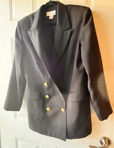 Schwarzer zweireihiger gefütterter Blazer von Casual Corner Gr. 12 - Bild 1 von 4