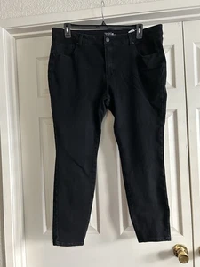 Pantalones de mezclilla negros ajustados de tiro alto Time and Tru para mujer talla 20 muy buen estado - Imagen 1 de 9