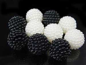 Perle Sfera Ø 20 Mm Perla Perline Mora Perlato Nero, P-39 - Foto 1 di 4