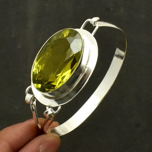Lemon Topaz Gemstone Ethnic Handmade Adjustable Bangle Jewelry 35 Gms AB 6486 - Picture 1 of 1
