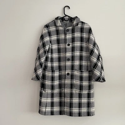 Abrigo reversible de lana virgen 'S MaxMara EE. UU. 2 espiga a cuadros cosido a mano Foto 1 de 4