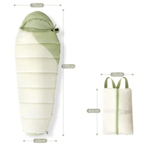Outdoor Camping Spring Autumn Duck Down Cotton Sleeping Bag Ultralight Mummy - Picture 1 of 15