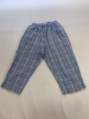 VERSAILLES Petite Mujer Cintura Elástica Capris Talla PM Azul Y Blanco Cuadros Foto 1 de 4