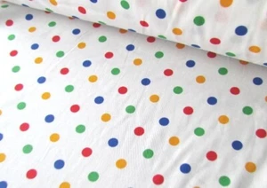 7mm Multicoloured Dots White Rose & Hubble 100% Cotton Spot Fabric FQ H/M METRE - Picture 1 of 1