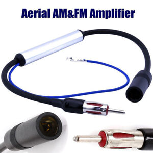 Car Antenna Aerial Radio FM Inline Signal Amplifier Amp Booster Wire 12V