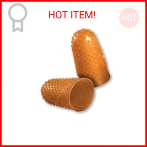 Puntas de dedo de goma Swingline, cunas para dedos, pequeñas - talla 11, ámbar, protección para dedos - Imagen 1 de 2