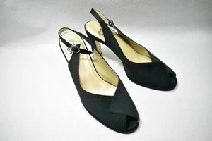 Libby Shoes Black High Heels Fabric Size 9 Women's - Picture 1 of 8