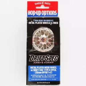 Tamiya 53959 RC Car Metal Plated Mesh Wheels w/Drift Tire Type D(26mm,Offset+2) - Picture 1 of 1