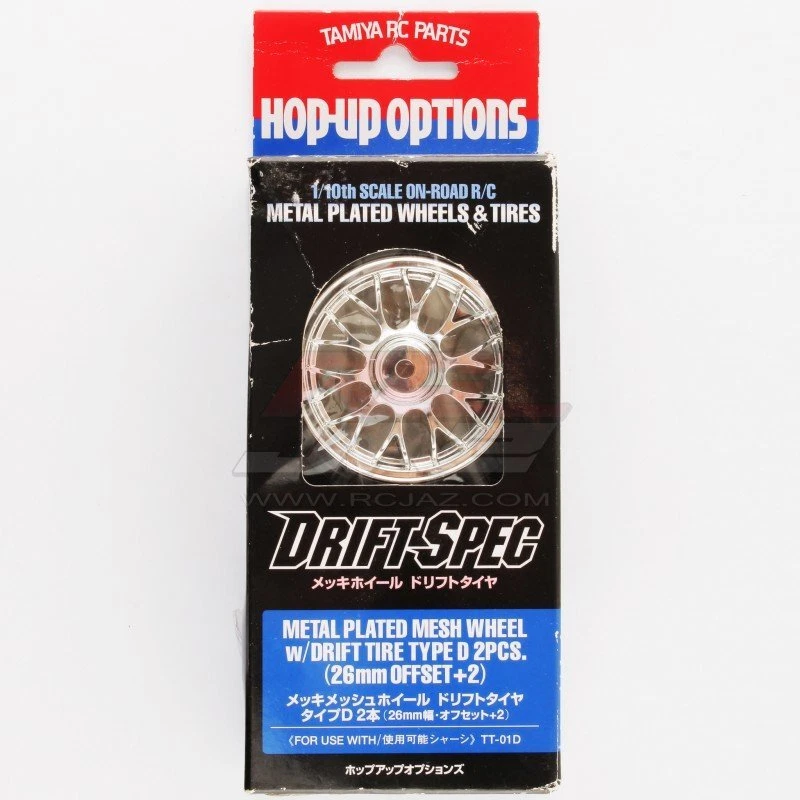 Tamiya 53959 RC Car Metal Plated Mesh Wheels w/Drift Tire Type D(26mm,Offset+2) - Image 1 of 1