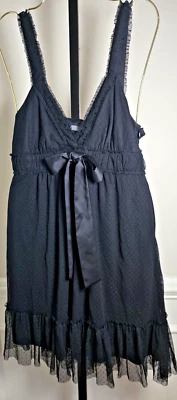 Vestido Twenty One para mujer talla M negro suizo forrado con lazo sin mangas cuello en V Foto 1 de 4