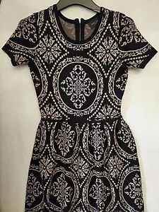 Vestido Suéter Fit & Flare Para Mujer Negro Tostado Manga Corta Romeo + Julieta Couture L - Imagen 1 de 10