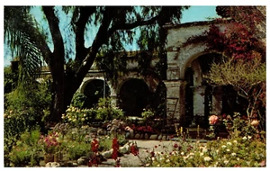Cartolina RPPC vintage da collezione Missione San Juan anni 60 - Foto 1 di 2