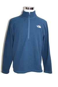The North Face Pullover Mens Sz Large Teal Textured Cap Rock Fleece 1/4 Zip L - Picture 1 of 5