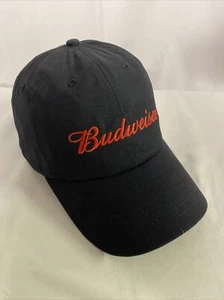 Budweiser Beer Men's Embroidered Logo Snapback Hat Cap in Navy/Red - Picture 1 of 5